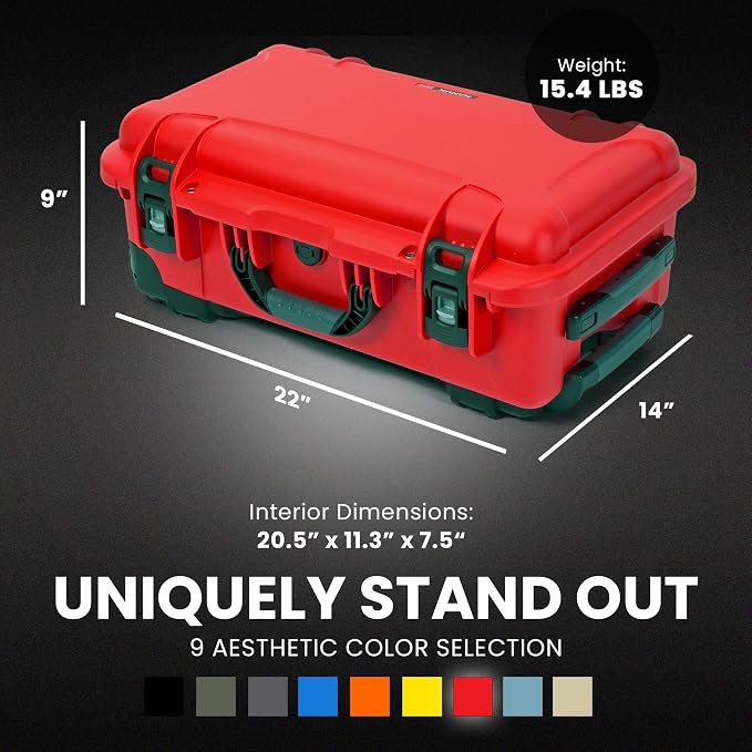 NANUK 935 Pro Photo Kit – Waterproof Travel Camera Hard Case with Padded Dividers and Wheels, 22” x 14” x 9” - Dustproof and Impact Resistant, Airline Carry-On Approved – Red | 22 X 14 X 9 in Exterior, Padded Divider Plus Lid Organizer, Nk-7 Resin, Pol... - Image 6