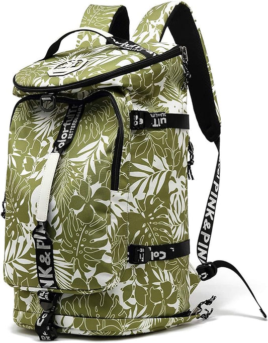 Kalesi Gym Duffle Bag Backpack 4-Way Waterproof with Shoes Compartment for travel Sport Hiking laptop (olive-green) by Kalesi