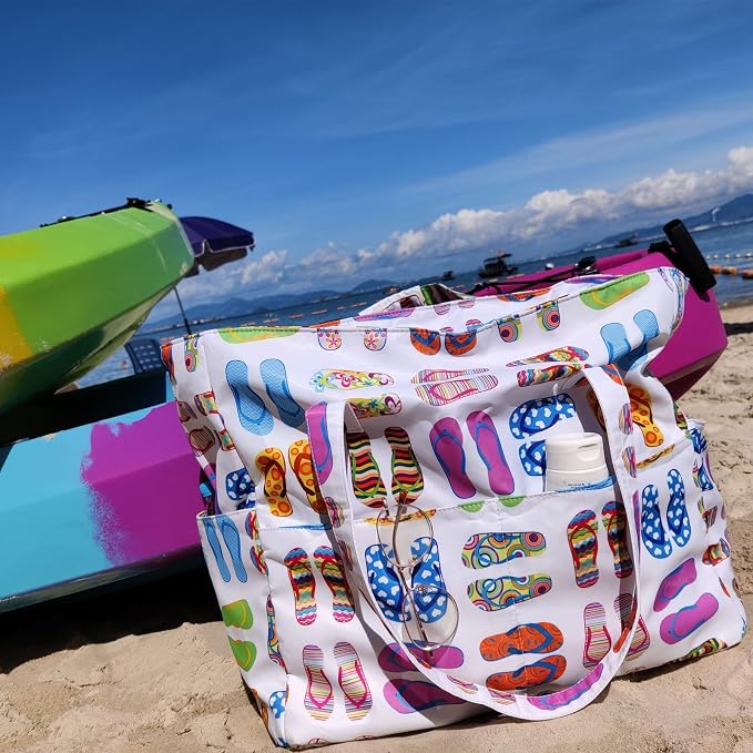 Bluboon Waterproof Beach Tote Pool Bags for Women Ladies Extra Large Carry On Bag With Wet Compartment for Weekender Travel - Image 8