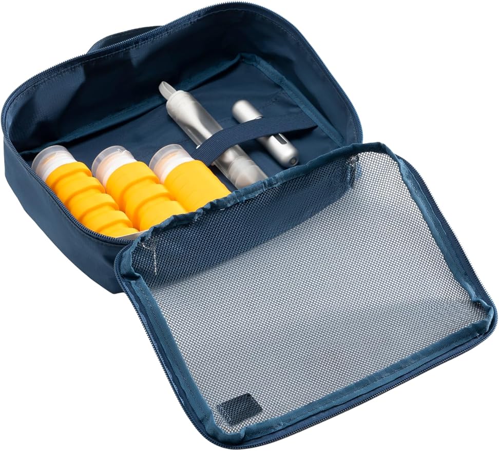 Decent Travels Toiletry Kit – Compact Travel Bag with Refillable Bottles (90ml), Perfume Atomizer & Foldable Toothbrush for Carry-On Essentials - Image 3