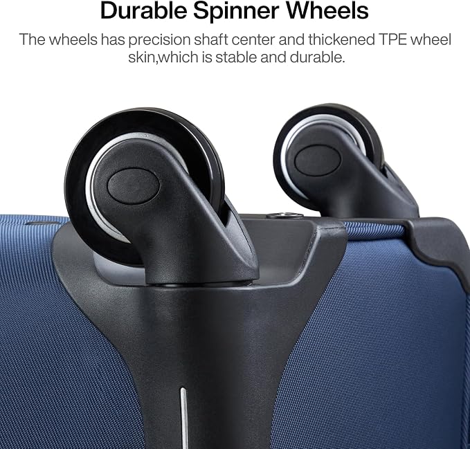 Hanke Luggage Sets 2 Piece Softside Expandable Luggage With Spinner Wheels TSA Lock,Travel Luggage Rolling Suitcase Checked Luggage Blue(20/28) - Image 6
