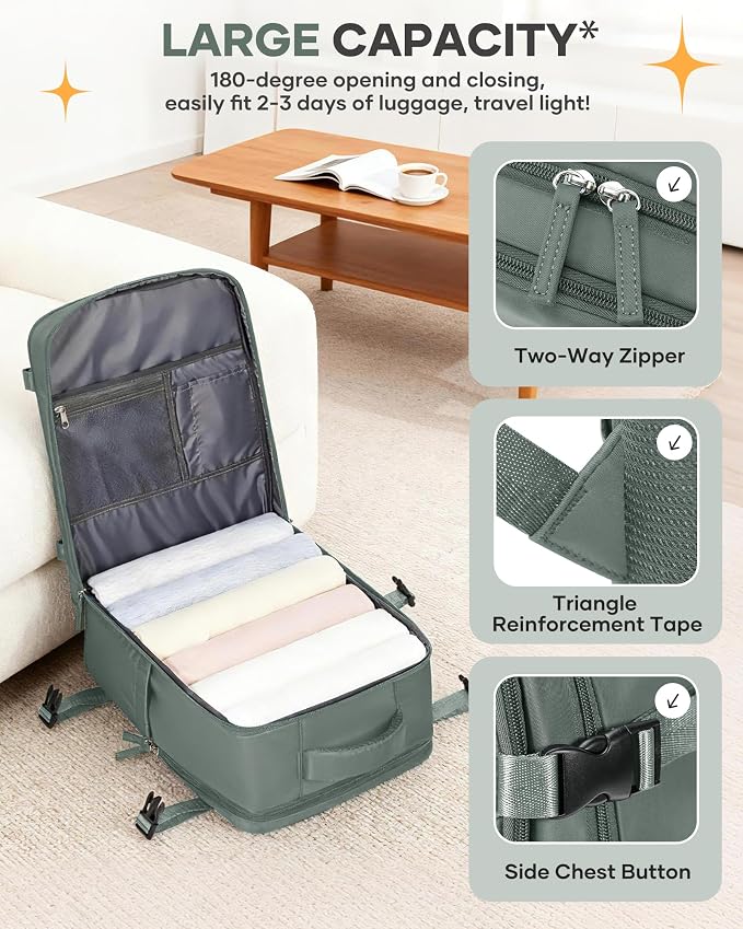 Travel Backpack for Women Airline Approved Carry on Backpack for Airplanes Mochila De Viaje Spirit Airlines Personal Item Bag 18x14x8 Personal Item Travel Bag Backpack for Traveling on Airplane - Image 4