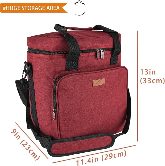 Insulated Wine 3 or 6 Bottle Carriers Tote Travel Cooler Gift Bag For Airplane Liquor With Padded Shoulder Strap - Image 4
