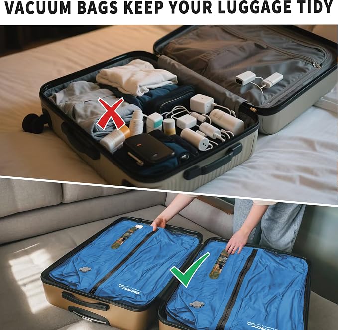 Eulant Travel Vacuum Bags with Pump,Professional IPX8 Waterproof Vacuum Compression Bag for Carry-On Suitcase & Travel Backpack,Space Saver Bags Packing Organizers(3 Pack,Blue) - Image 4