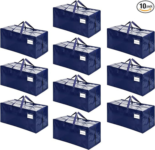 VENO 10 Pack Heavy Duty Moving Bags with Backpack Straps, Zippers & Handles, Extra Large Packing Bags for College Dorm Essentials, Moving Supplies Alternative to Cardboard Moving Boxes by Veno