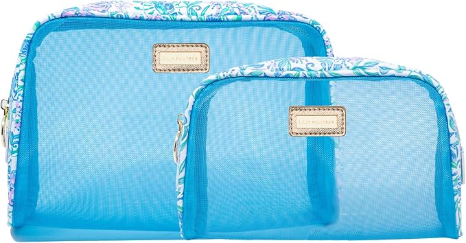 Lilly Pulitzer Clear Zipper Pouch, Cute Pencil Case for Adults, Travel Toiletry Bag, Small Pouch Bag for Supplies, Makeup or Toiletries, Just a Pinch by Unknown