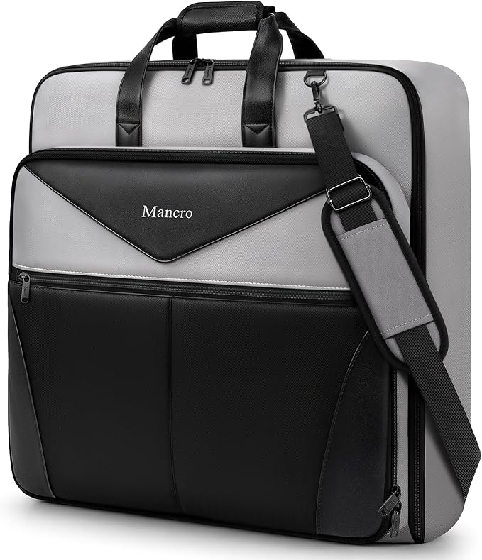 Mancro Garment Bags for Travel Fits 5 Suits, Wrinkle Free Suit Bag Travel | Carry on Garment Bags for Hanging Clothes with Luggage Sleeve and Shoe Pocket, Waterproof Suit Garment Bag for Men Women by Mancro