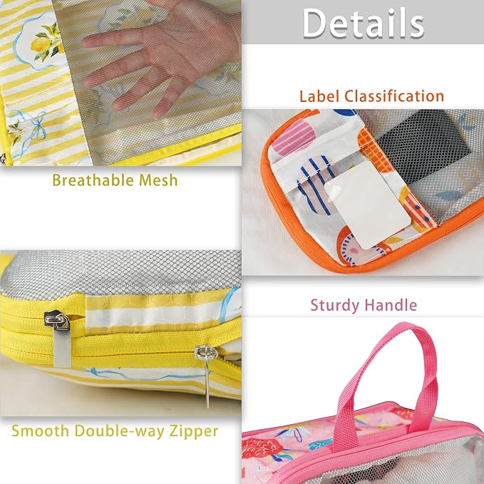 7 Pcs Compression Packing Cubes for Travel Luggage, Lightweight Suitcase Organizer Bags Set, Compression Packaging Cube for Travel Essentials, Packing Cubes for Carry on Suitcase - Image 4