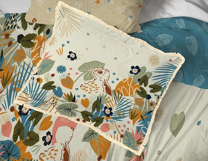 Disney Lilo and Stitch Full Size Comforter Set 7 Piece Bedding, Multi | Floral Bed in a Bag, Comforter Sheets Shams Pillowcases, Official Product, Soft Microfiber, Machine Washable, Girls Gift - Image 5