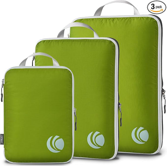 Cipway Compression Packing Cubes, Ultralight Luggage Organizer Bags, Travel Essentials for Carry on Suitcase (3 Piece,Green) by Cipway