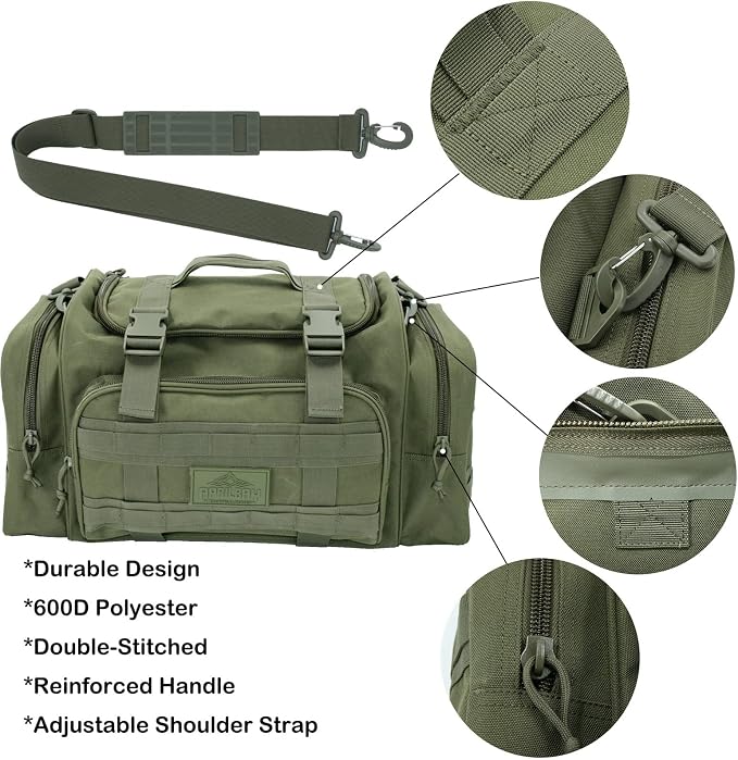 APRILBAY Duffel Bag – Heavy Duty Tactical Gym Bag for Men, Splashwater-Proof Weekender Travel Bag for Basketball, Football, Soccer, Hiking, and Hunting (Dark Green) - Image 5