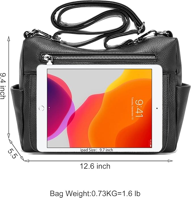 YZAOLL Large Crossbody Shoulder Bag for Women Vegan Leather Tote with Adjustable Wide Strap Work Purse with 10 Pockets