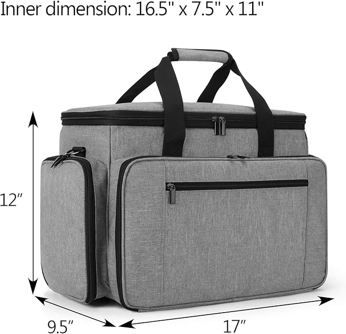 LUXJA Sewing Machine Case with Removable Padding Pad, Gray | Travel Case for Most Standard Sewing Machines & Accessories, Bag Only - Image 6