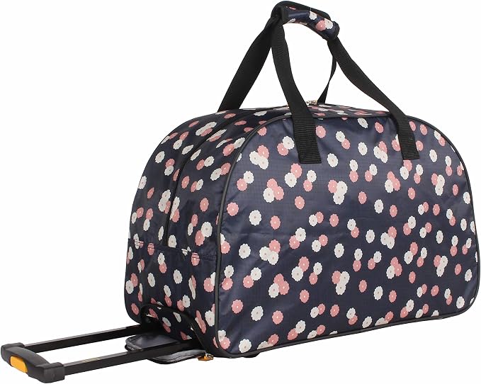 LUCAS Designer Carry On Luggage Collection - Lightweight Pattern 22 Inch Duffel Bag- Weekender Overnight Business Travel Suitcase with 2- Rolling Wheels (Ditty Floral) - Image 2