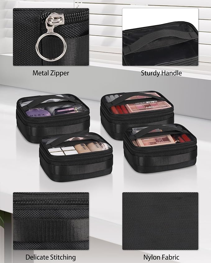 NAONAYA Makeup Brush Bag Extra Large Makeup Brush Case with 4 small bags Professional Makeup Artist Brush Holder Stand Up Organizer for Travel with Adjustable Dividers and Shoulder Strap - Image 2