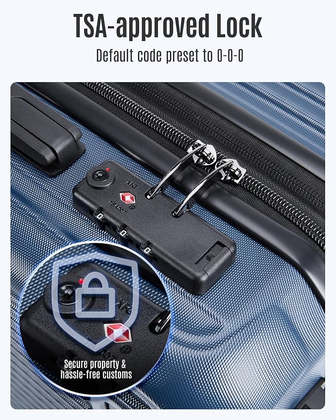 LIGHT FLIGHT 3-Piece Luggage Sets, Expandable Carry On Luggage 22x14x9 Airline Approved, Hardside Carry On Suitcases with Wheels, TSA Lock Travel Luggage Sets, Royal Blue - Image 7