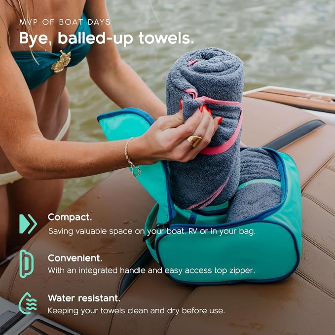 MISSION Tuko Microfiber Beach Towel Set of 2, Quick Dry Beach Towel with Water Resistant Carrying Case, Lightweight Sand Resistant Pool Essential for Boat, Swim and Travel, 60 x 30 - Image 6
