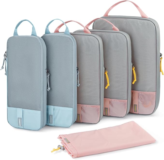 BAGSMART 6 Set /4 Set/2 Set Compression Packing Cubes for Travel, Lightweight Luggage Organizer Bags, Durable Space Saver Bags Travel Essentials by BAGSMART