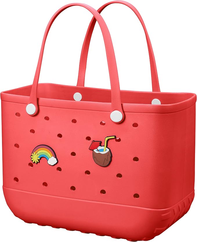 Baonat Beach Bag Rubber Tote Bag - Waterproof Travel Bag for Women Washable Tote Bag Handbag for Sports Beach Market Pool by BAONAT