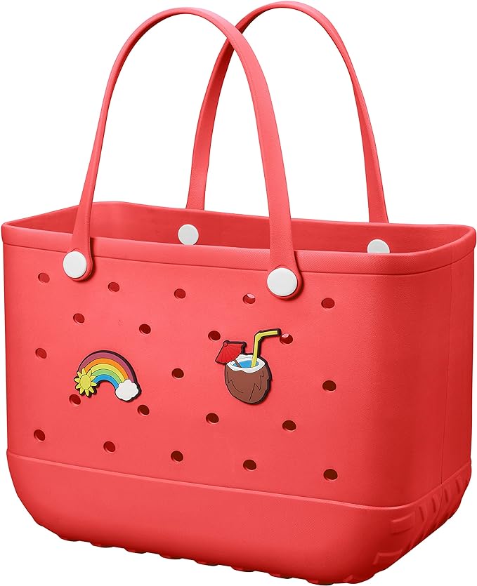 Baonat Beach Bag Rubber Tote Bag - Waterproof Travel Bag for Women Washable Tote Bag Handbag for Sports Beach Market Pool by BAONAT
