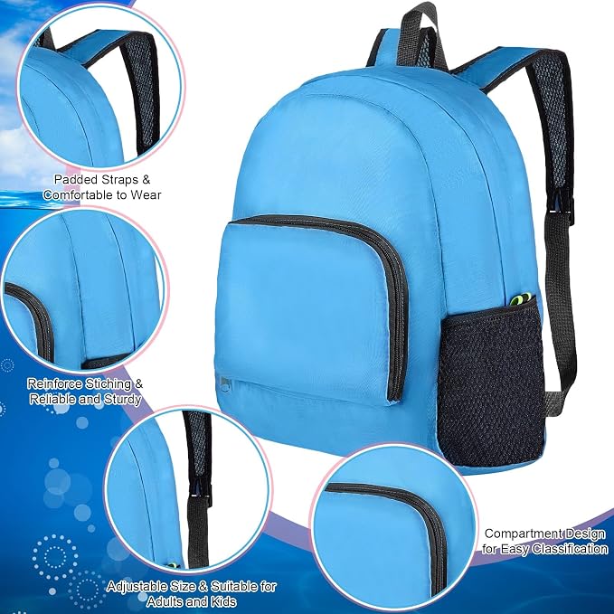 LEIFIDE 15 Pcs Backpack in Bulk 17 Inch Lightweight Foldable Student School Outdoor Travel Book Bag Assorted Colors - Image 3