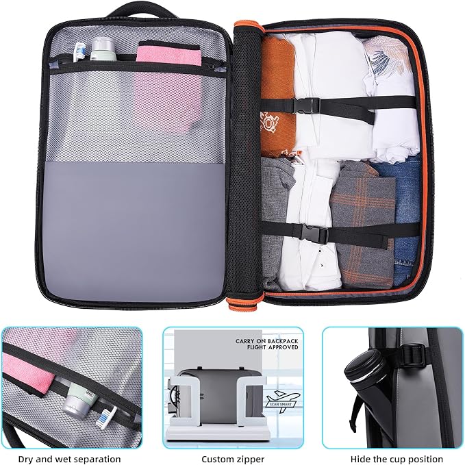 TANGCORLE Vacuum-Compressed Travel Backpack: Expandable, Airline-Approved Laptop Backpack—Unisex Business Backpack - Image 4