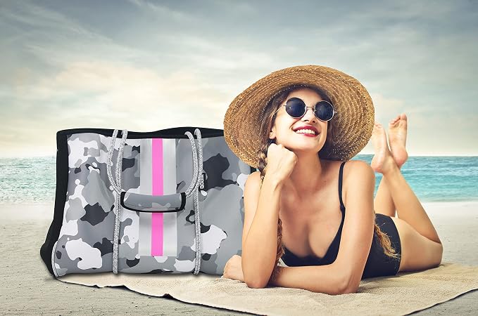 QOGiR Neoprene Multipurpose Beach Bag Tote with Inner Zipper Pocket … … … … - Image 3