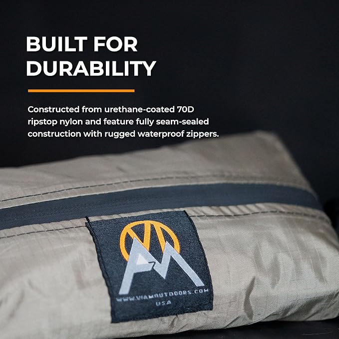 VIAM Outdoors G3 Glacier Gear Grab Tool Bag Zipper Pouch, Premium Utility Multipurpose Storage Organizer Tool Pouches for Hunting, Camping, Backpacking, Travel - 5pc Tan - Image 3