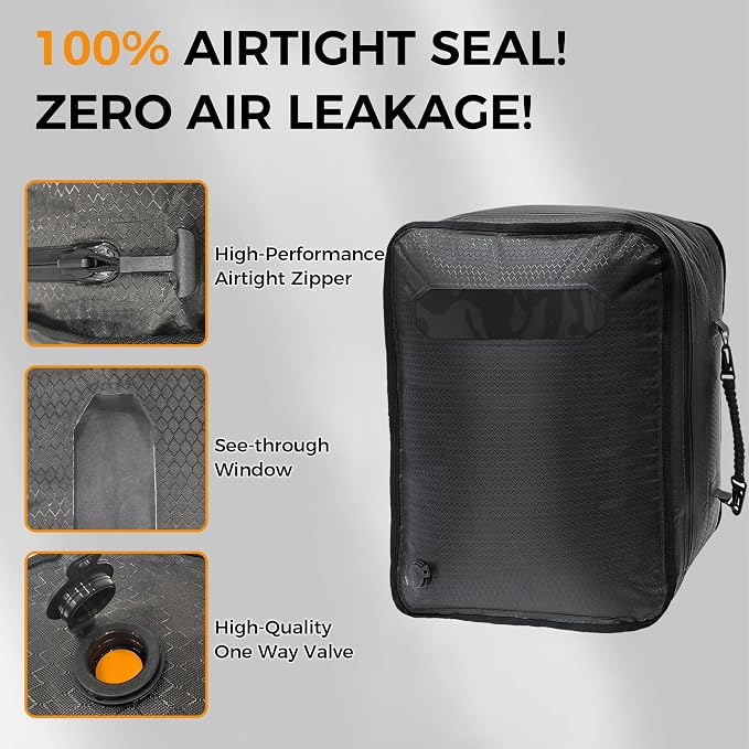 ZPO Travel Vacuum Bags with Pump, IP68 Waterproof Reusable Vacuum Seal Bags for Clothing Travel, 46L Compression Bags for Carry On Suitcases and Backpack (2 Pack+Pump) - Image 7