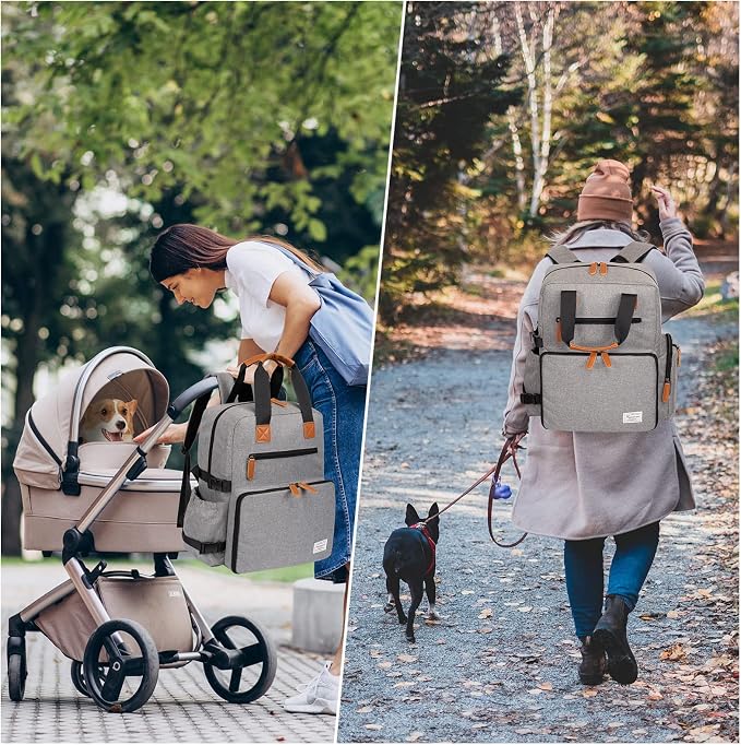 Modoker Dog Travel Bag, Airline Approved Backpack, Grey | Pet Accessories Organizer, 2 Food Storage Containers, 2 Collapsible Dog Bowls, Includes Pet Mat, Tote Weekend Bag - Image 6