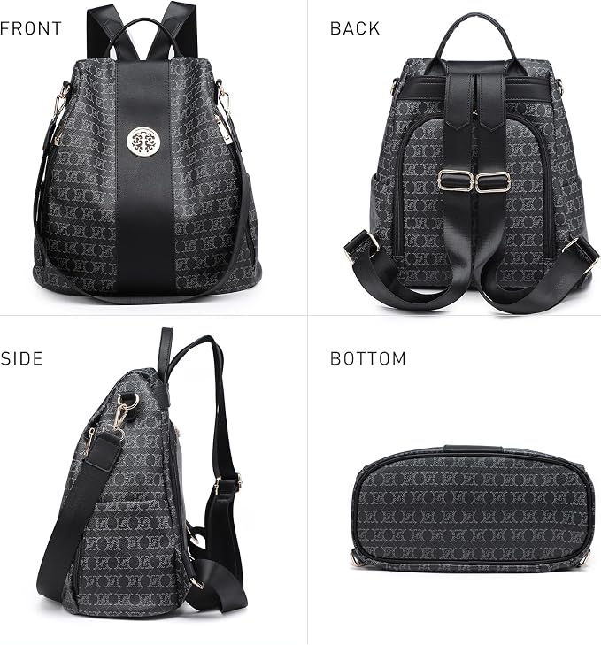 Women Fashion Backpack Purse Multi Pockets Anti-Theft Rucksack Travel Shoulder Bag Handbag - Image 5
