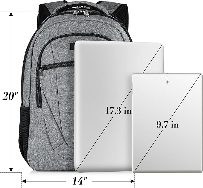 BIKROD 45L Extra Large Travel Laptop Backpack for Men and Women, Carry on Back Pack Fit 18.4 IN Laptop, Grey, Gift - Image 5