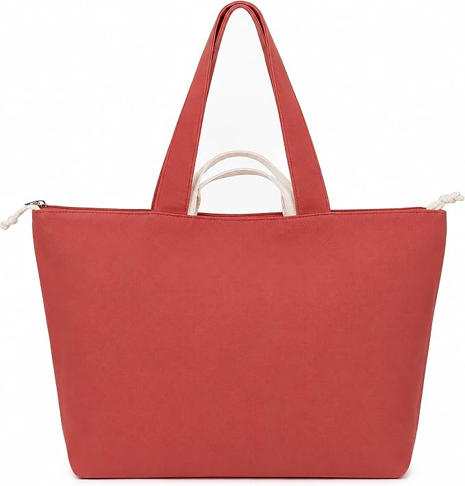 Salt Earth XL Beach Tote Bag for Women – XL Travel Tote with Zipper & Pockets, Oversized Canvas Pool Bag, Weekender Carry-On by SaltEarth