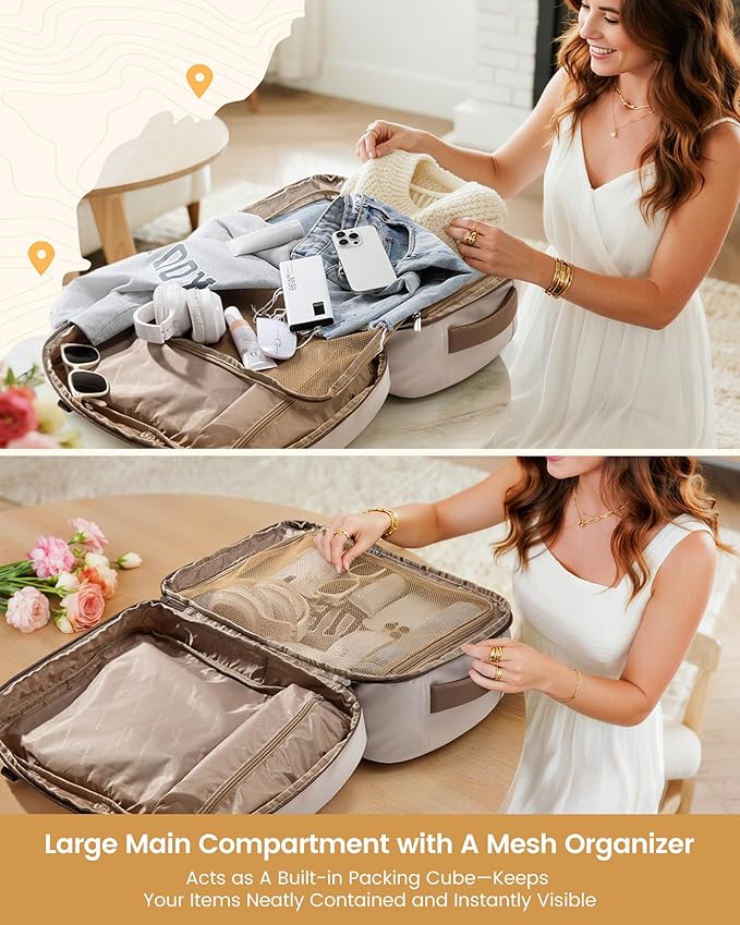 LOVEVOOK 40L Travel Backpack for Women, Airline Approved Carry On Luggage, TSA Personal Item Bag fits 15.6 Inch Laptop, Weekender Overnight Suitcase for Work - Image 3