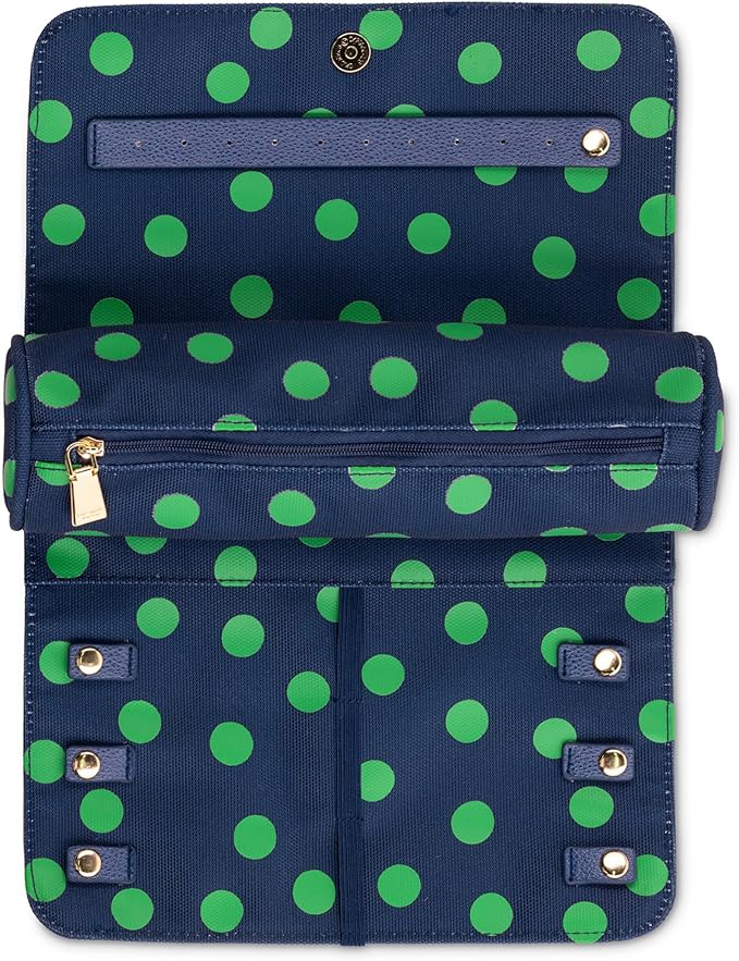 kate spade new york Travel Jewelry Roll, Sonnet Dot | Fabric Jewelry Case Organizer for Women, Cute Jewelry Organization Holds Necklaces, Rings, Bracelets with Zipper Pocket - Image 4