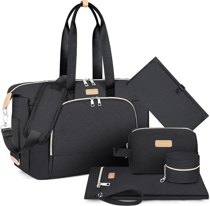 ITIEZY Diaper Bag Tote for Baby - Large Mommy Bag with Portable Changing Pad Pacifier Case, Hospital Bags Travel Baby Bag by ITIEZY