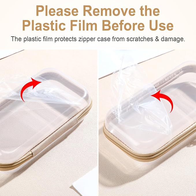 Hoolerry 4 Pcs Hard Clear Zipper Case Makeup Bags Plastic Zipper Pouch Transparent Storage Box Containers for Cosmetics, Snacks, Building Blocks, Puzzles(Clear,7.5 x 3.9 x 2 in,Soft Colors) - Image 7