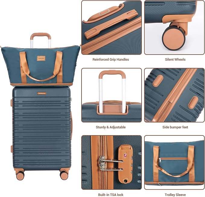 4-Piece Luggage Sets 16“20“24”28“,Suitcases with Double Spinner Wheels and TSA Lock,Hardcase 6 set Luggage with Underseat Duffel Bag - Image 8