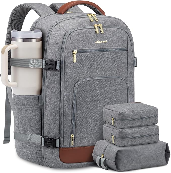 LOVEVOOK 50L Large Carry on Backpack, Travel Backpack for Women Men Flight Approved, Personal Item Travel Bag For Airplanes, Waterproof 18 Inch Laptop Backpack, Business Weekender Overnight Daypack by LOVEVOOK