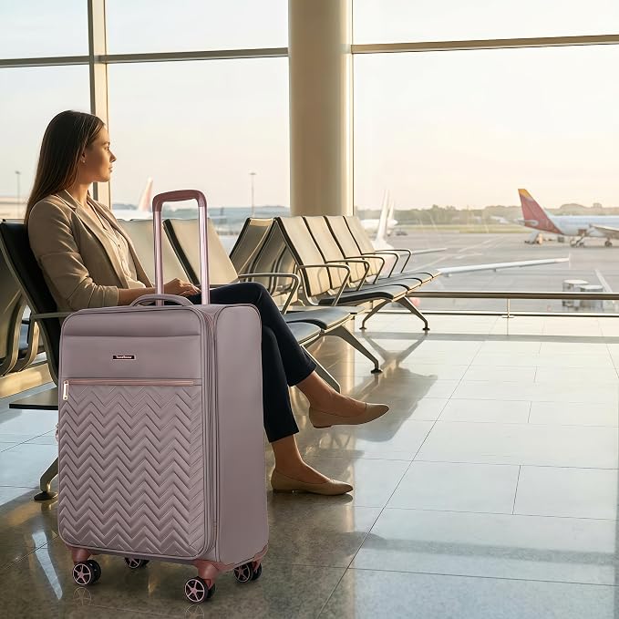 Travelhouse 4-Piece Softside Luggage Set with Spinner Wheels | Lightweight expandable suitcases: 16" underseat duffel bag + 20" carry-on + 24" + 28" checked - Image 8