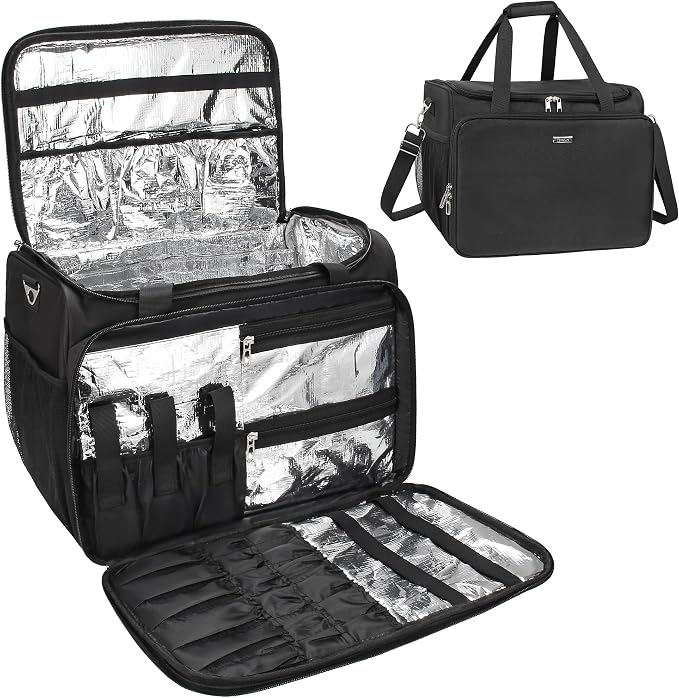 MONSTINA Professional Hairdressing Bag,Hairstylist Travel Bag,Cosmetics Beauty Hairdresser Bag with Shoulder Strap,Hair Makeup Salon Organizer Bag for Barber Insulation Material by MONSTINA
