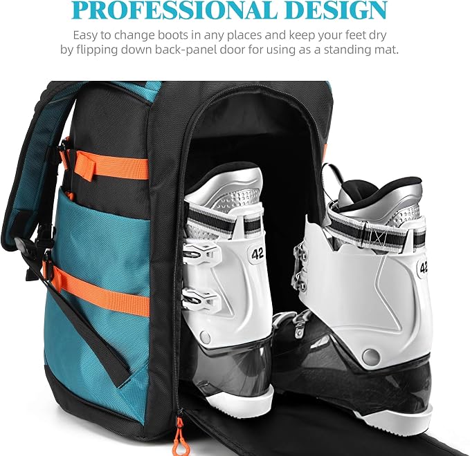 TurnWay Ski/Snowboard Boot Backpack/Ski Boot Backpack | Excellent for Store All Gear | Travel with Waterproof Exterior, Reflective Strip for Men, Women and Youth - Image 8