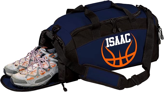Personalized Basketball Duffel Bag with Shoe Compartment, Custom Basketball Bag with Name and Number, Basketball Travel Bag for Players, Team Sports Gear Bag by all+about+me+company