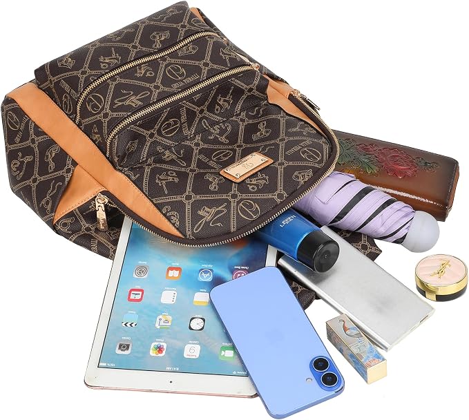 Women Fashion Backpack Purse Multi Pockets Anti-Theft Rucksack Travel Shoulder Bag Handbag - Image 7