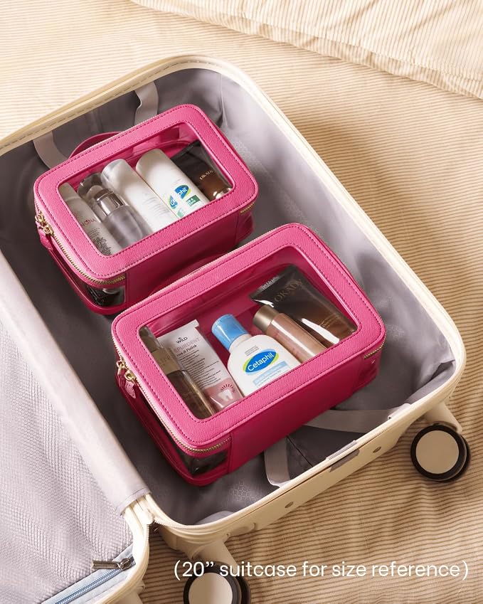 Clear Cosmetic Bag Set for Women Makeup Bag with Handle, 3 Pcs Travel Toiletry Bag Transparent Cosmetic Case Portable Make Up Organizer Bag for Essentials - Image 6