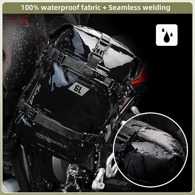 Rhinowalk Motorcycle Crash Bar Bag Waterproof 6L Motorcycle Frame Bag Saddle Bag Side Bag with Shoulder Strap - Image 5