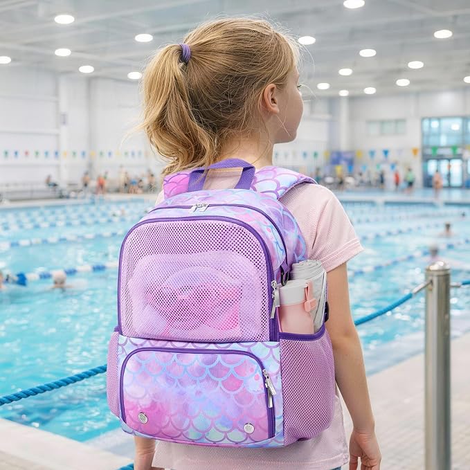 WAWSAM Kids Swim Bag for Swimmers, Beach Gym Bag with Wet Dry Shoes Compartments - Image 7