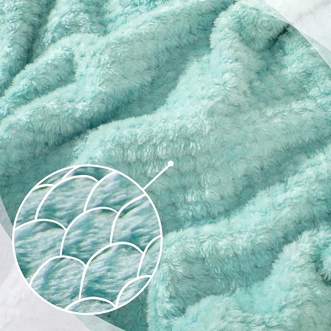 urnexttour Travel Pillow and Blanket Set Neck Pillows Soft Blankets with Sleep Mask Travel Essentials for Airplane Car Memory Foam Blue Green - Image 5