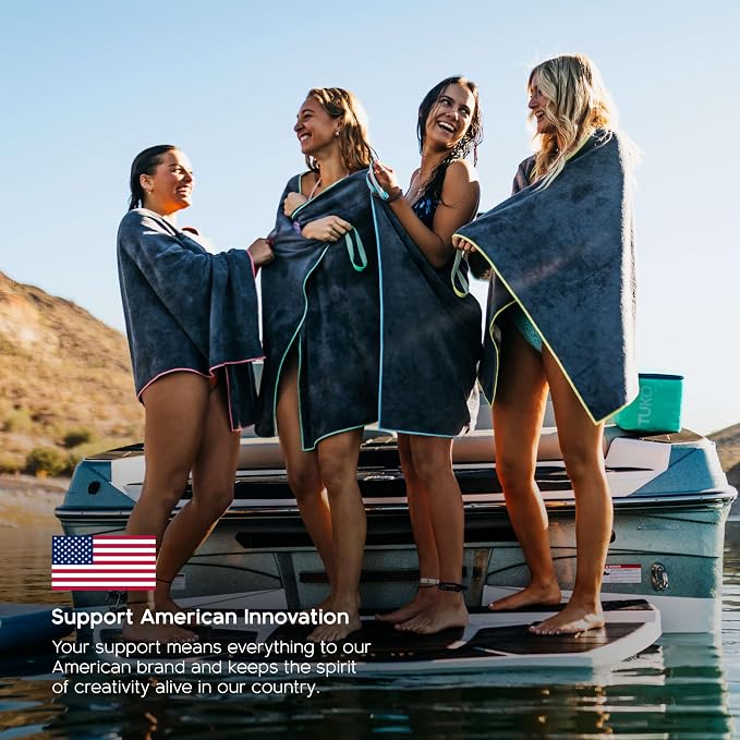 MISSION Tuko Microfiber Beach Towels 4 Pack, Quick Dry Pool Towel Set with Water Resistant Carrying Case, Lightweight Sand Resistant Travel Essential for Boat, Swim and Beach, 60 x 30 - Image 5