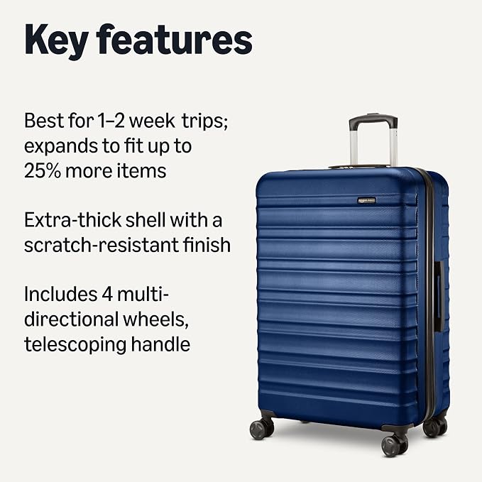 AmazonBasics 68 cm Navy Blue Hardsided Check-In Trolley - Image 2